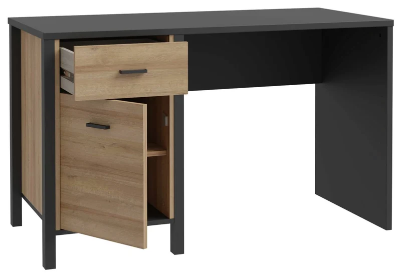 Homeoffice Büro-Set HIGH ROCK Riviera Eiche Optik / Schwarz, von Forte