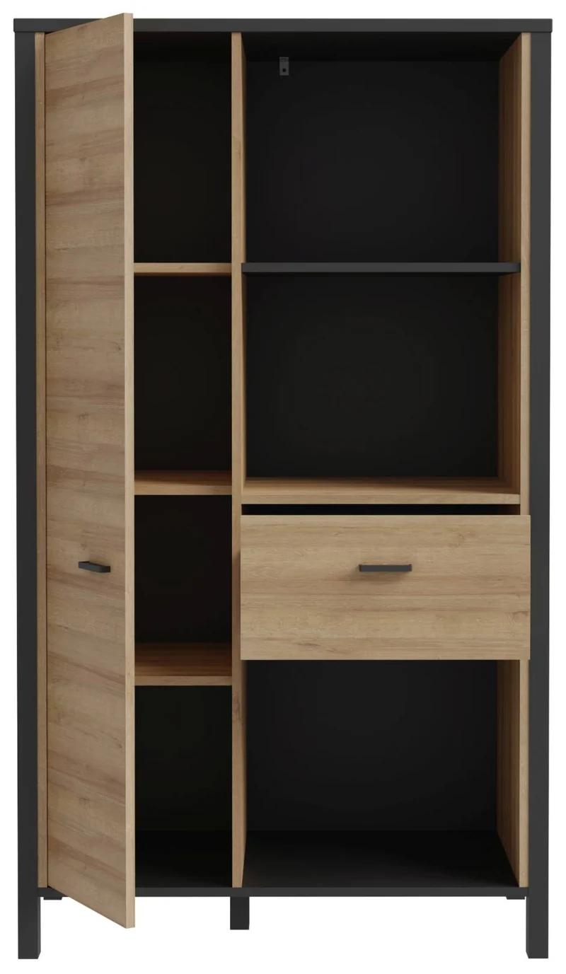 Homeoffice Büro-Set HIGH ROCK Riviera Eiche Optik / Schwarz, von Forte