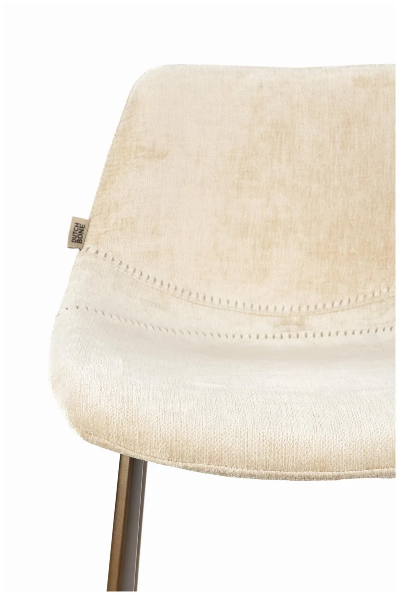 Barhocker Franky im 2er-Set, Beige mit Stahlgestell von Dutchbone