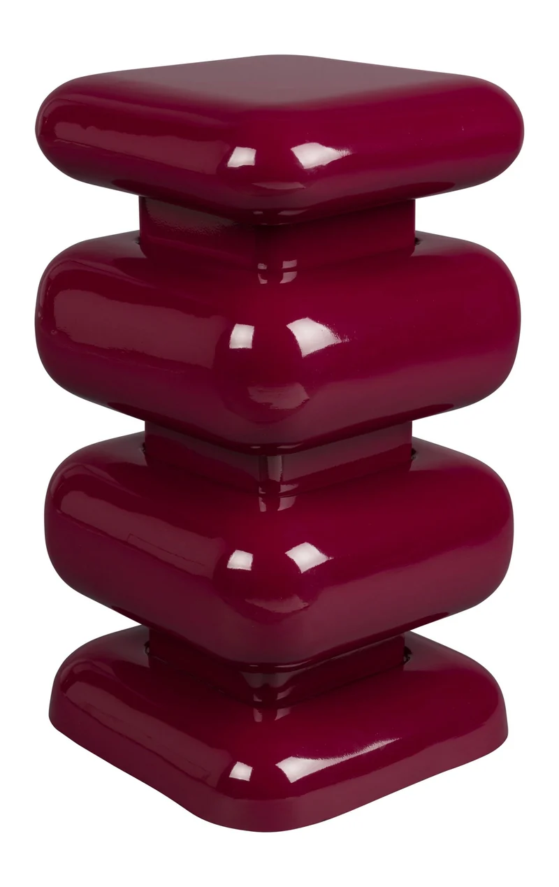 Hocker Stubby Bordeaux aus Eisen im 70er-Retro-Design von Dutchbone