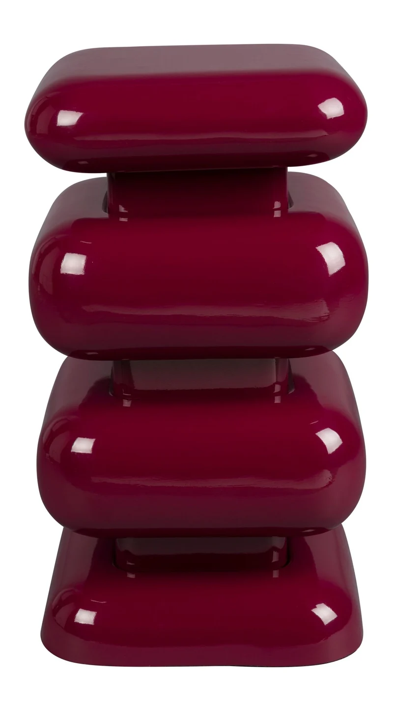 Hocker Stubby Bordeaux aus Eisen im 70er-Retro-Design von Dutchbone
