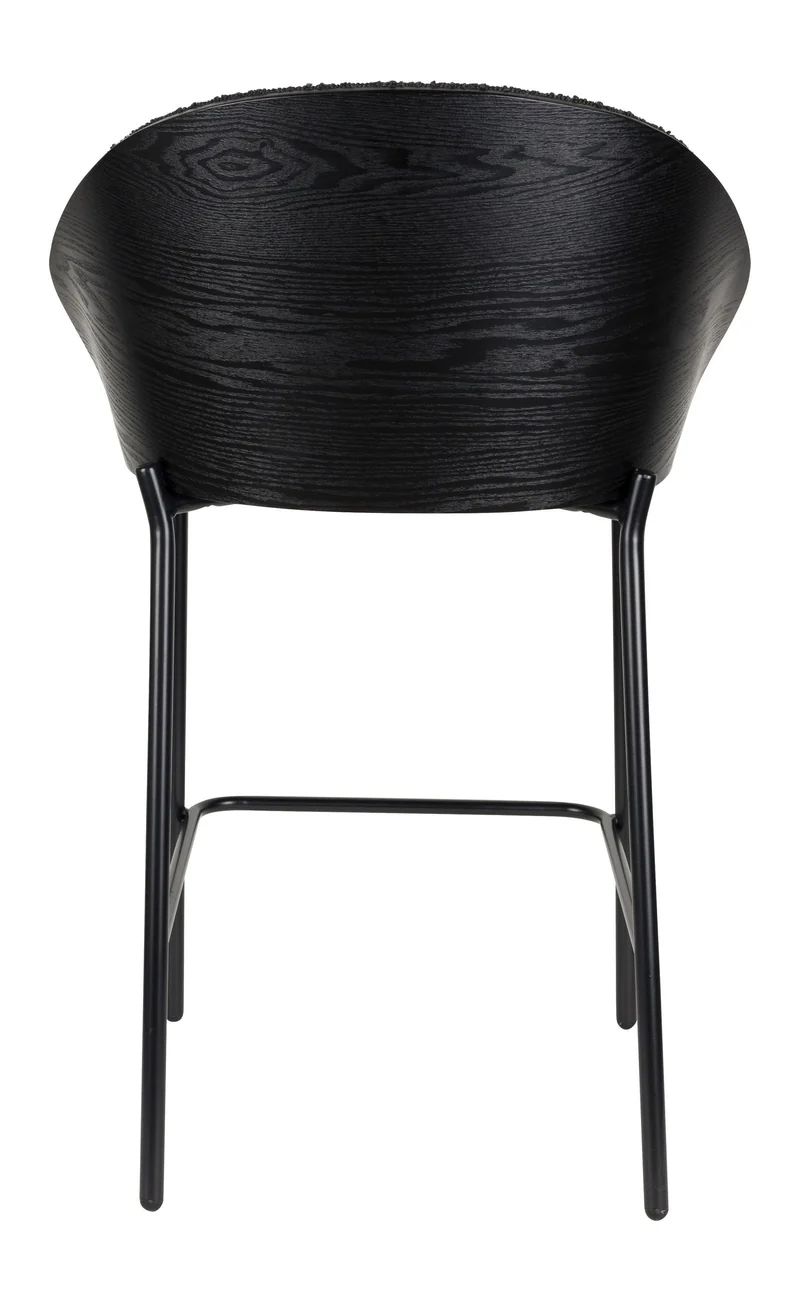 Barhocker Rodin im 2er-Set, Bouclé-Bezug in Schwarz von Dutchbone