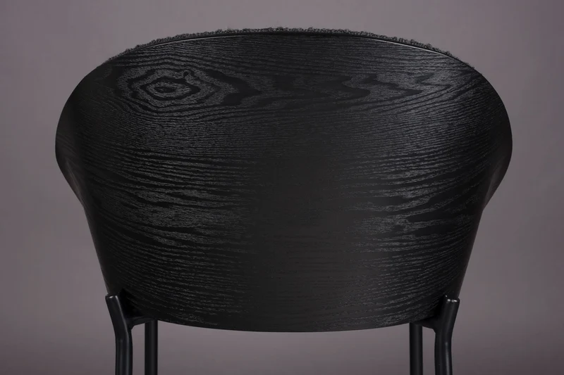 Barhocker Rodin im 2er-Set, Bouclé-Bezug in Schwarz von Dutchbone