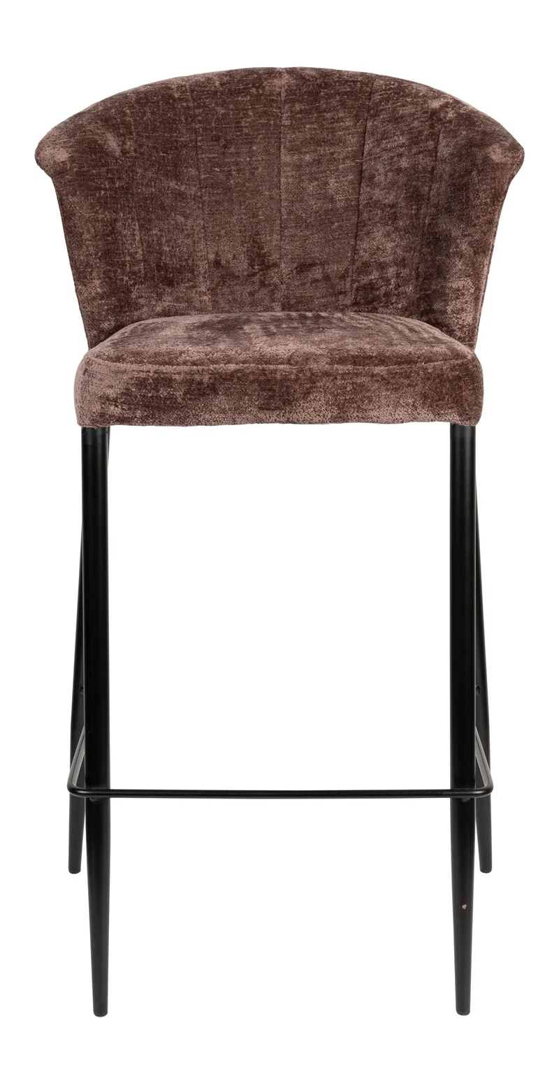 Barhocker Georgia im 2er-Set, Lila mit Samtbezug von Dutchbone