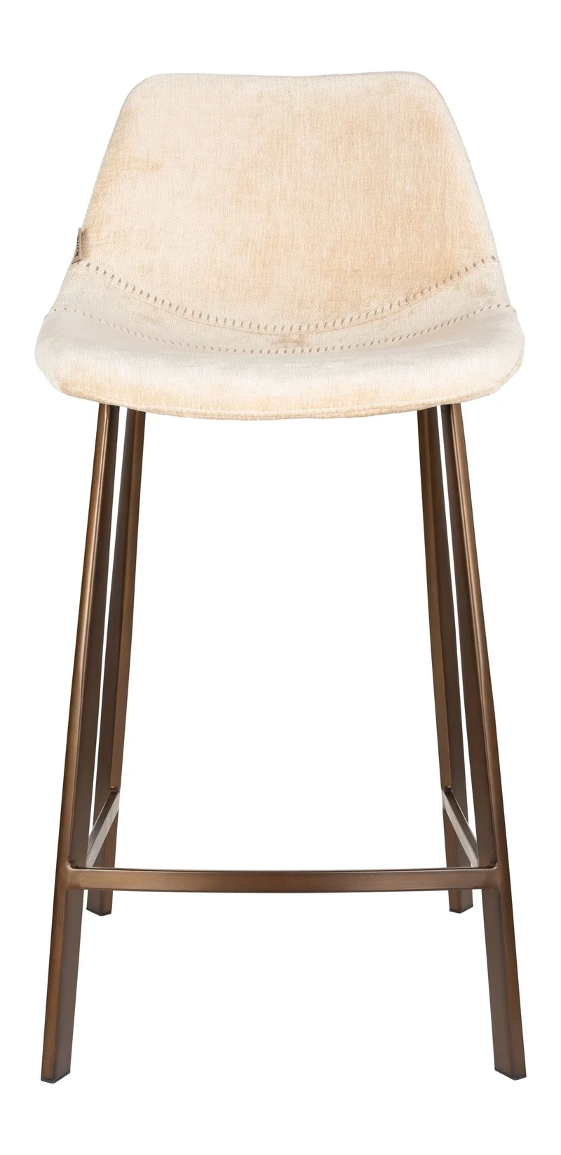 Barhocker Franky im 2er-Set, Beige mit gepolsterter Sitzschale