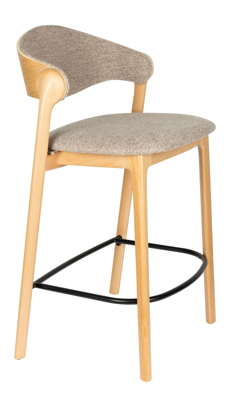 Barhocker Babington im 2er-Set, Naturfarben mit Buchenholzgestell