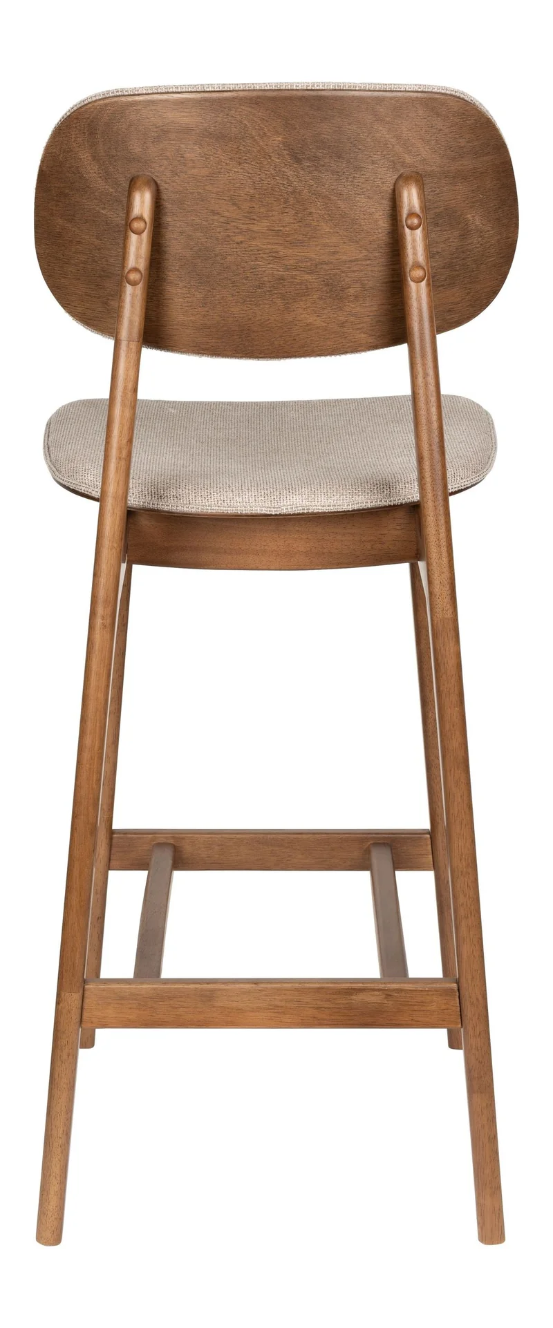 Barhocker Marais im 2er-Set, Beige mit Walnuss-Gestell von Dutchbone