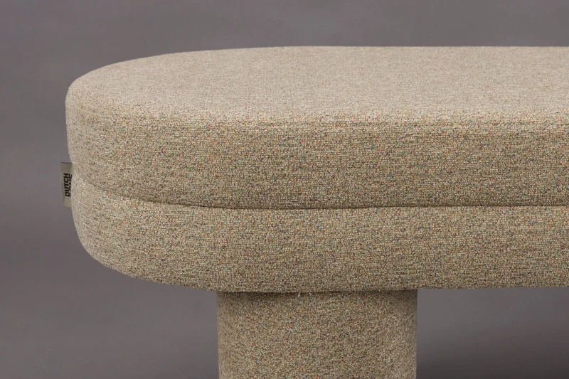 Polsterbank Fern Beige mit Bouclé-Bezug von Dutchbone im Boho-Stil