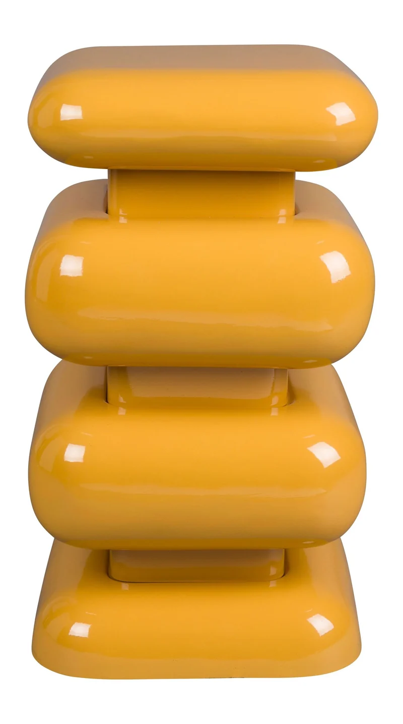 Hocker Stubby Dutchbone in Gelb, Retro-Beistelltisch aus Eisen