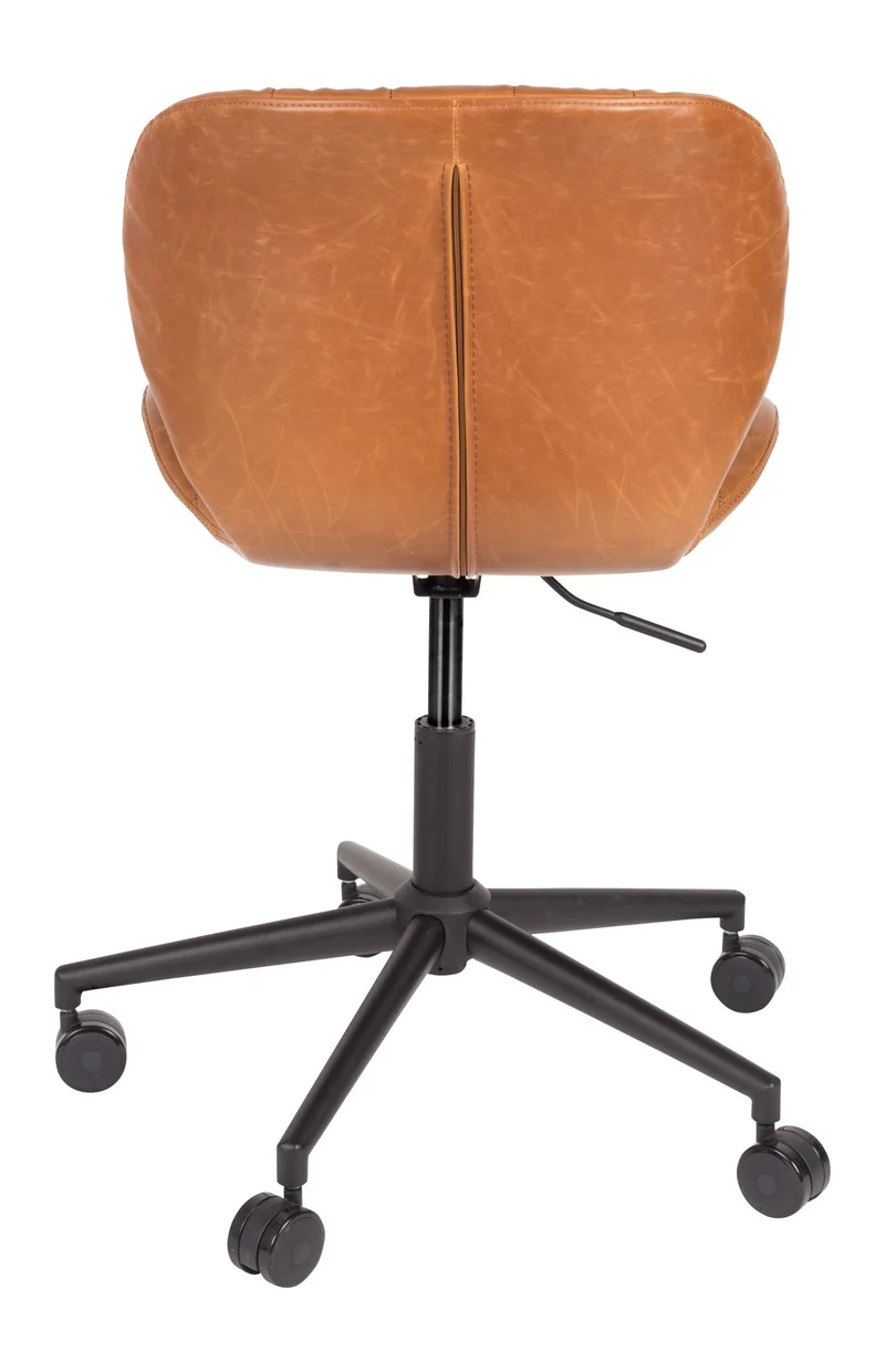 Bürostuhl OMG Braun, höhenverstellbar mit Kunstleder-Bezug von Zuiver