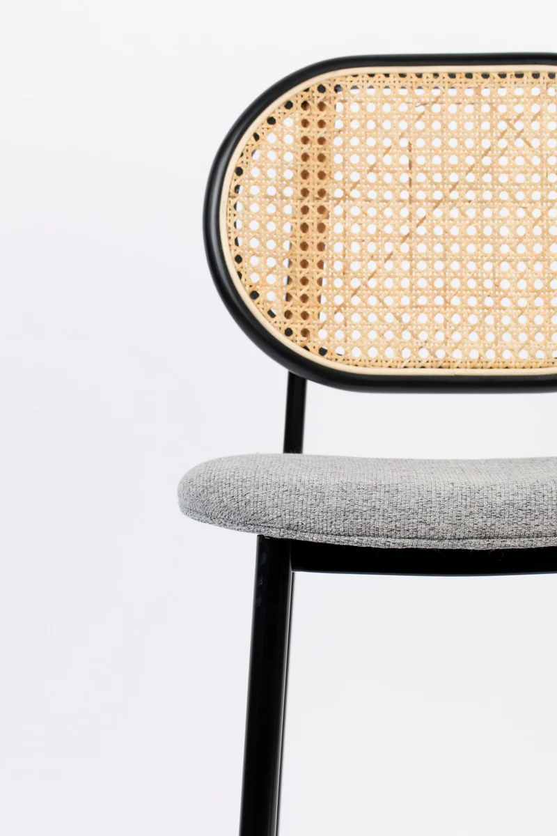 Barhocker Spike Natural/Grey mit Buchenholzgestell von Zuiver