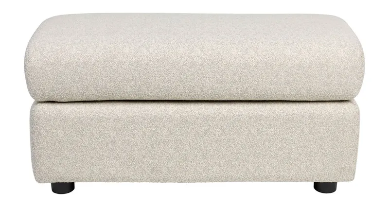 Outdoor Hocker Mississippi in Beige aus wetterfestem Polyester