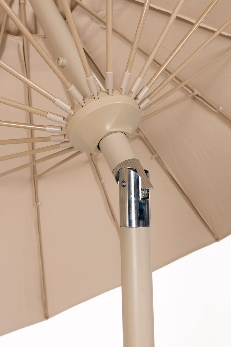 Sonnenschirm Sunshine von Zuiver in Beige mit Edelstahlstab für Garten