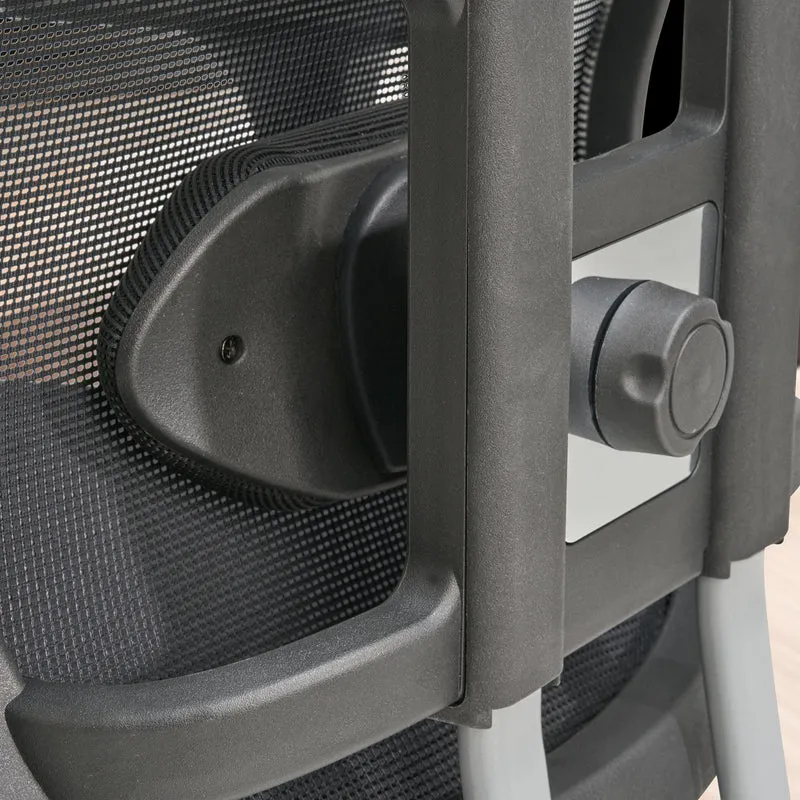 Bürostuhl Schwarz Mesh ergonomisch höhenverstellbar mit Kopfstütze