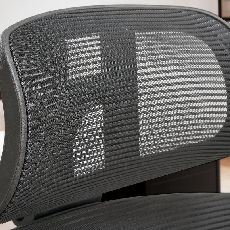 Bürostuhl Schwarz Mesh ergonomisch höhenverstellbar mit Kopfstütze