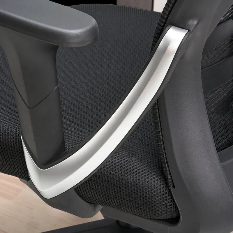 Bürostuhl Schwarz Mesh ergonomisch höhenverstellbar mit Kopfstütze