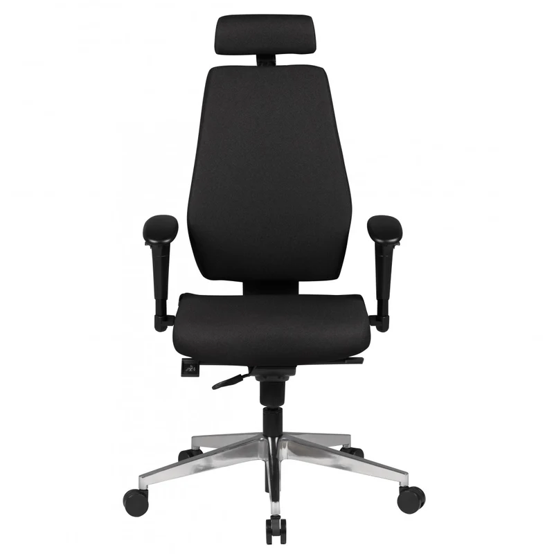 Bürostuhl SPM1.279 Chefsessel Stoff Schwarz Synchronmechanik Kopfstütze