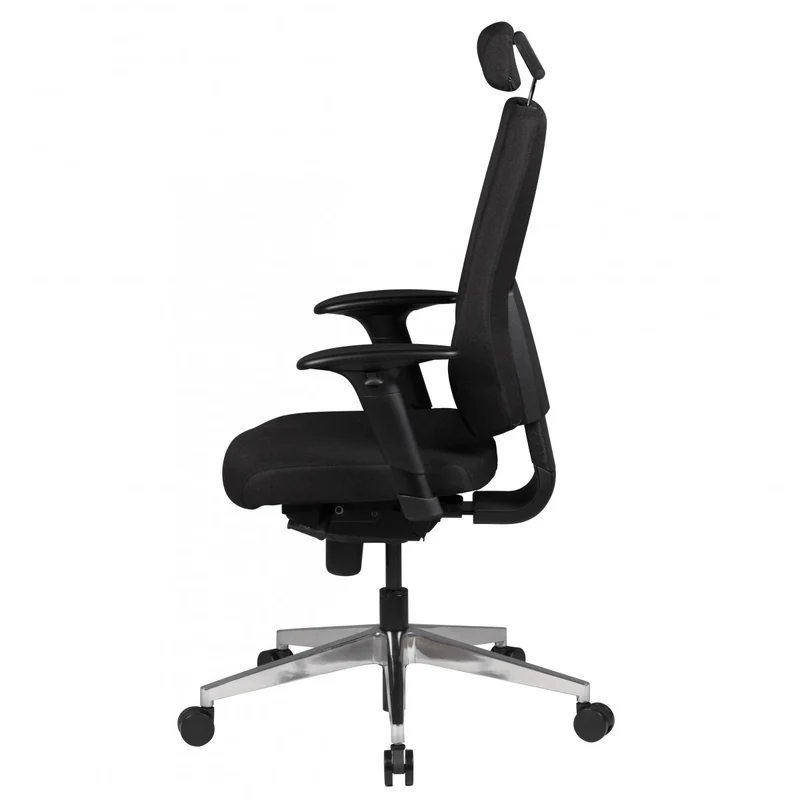 Bürostuhl SPM1.279 Chefsessel Stoff Schwarz Synchronmechanik Kopfstütze