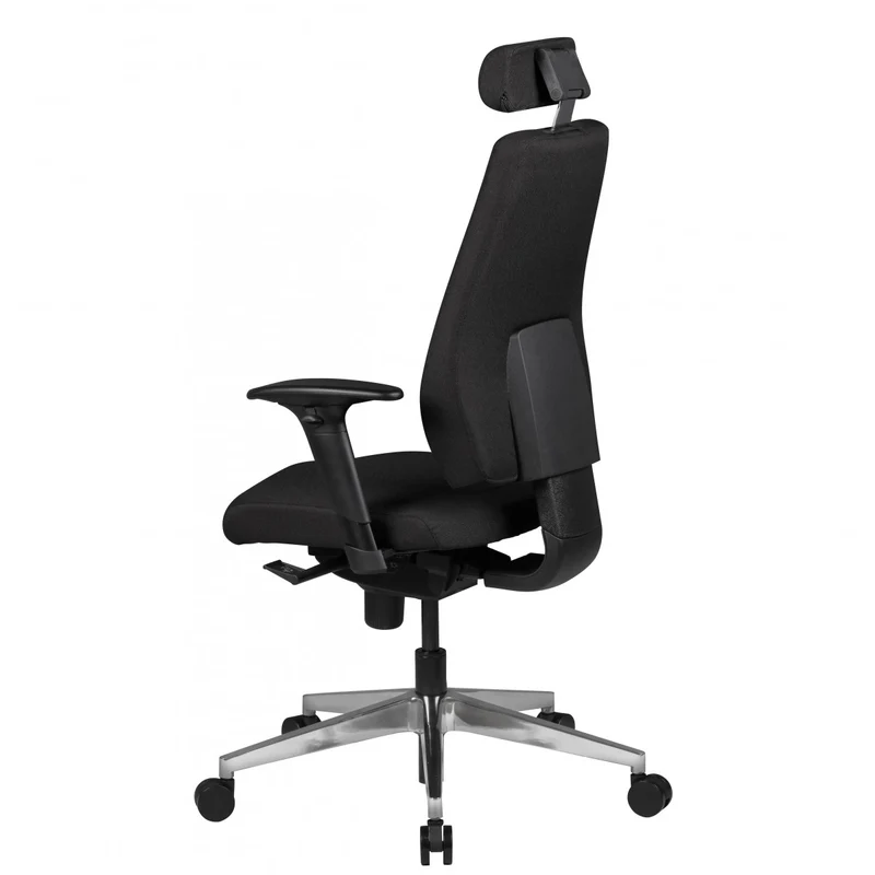 Bürostuhl SPM1.279 Chefsessel Stoff Schwarz Synchronmechanik Kopfstütze