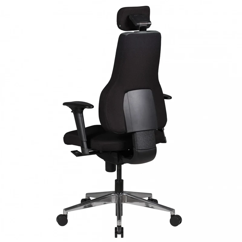 Bürostuhl QENTIN Chefsessel Drehstuhl Synchronmechanik Stoff schwarz/grau