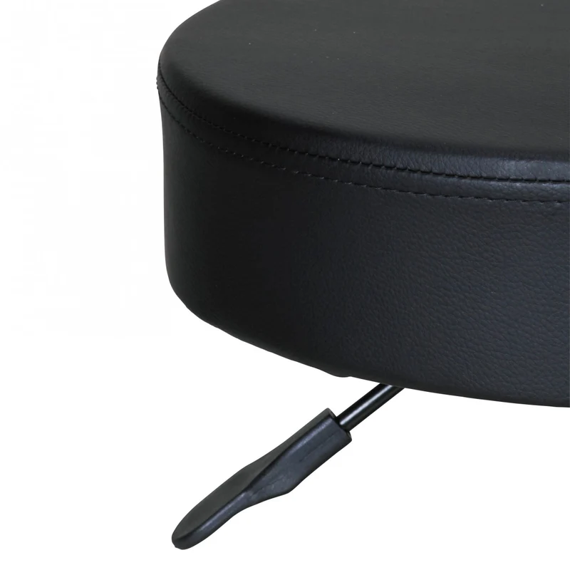 Hocker Design Arbeitshocker Kunstleder Schwarz mit Rollen gepolstert