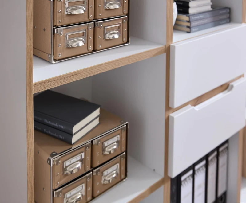 Büro Komplettset MEMPHIS VII 5-teilig – Weiß & Artisan Eiche