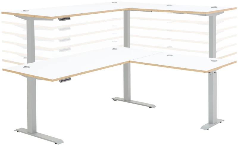Komplettbüro MEMPHIS X 8-teilig in Weiß supermatt & Eiche inkl. Tisch