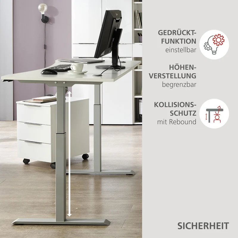Büromöbel-Set SANTORIN IV Weiß & weißes Glas – 10-tlg