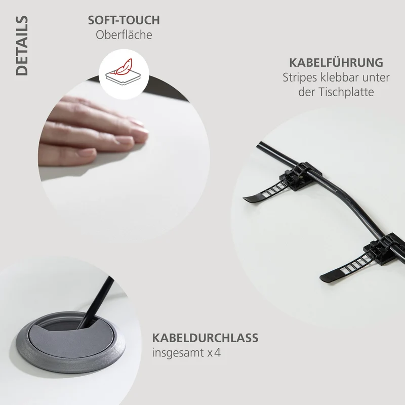 10-tlg. Komplettbüro SANTORIN Weiß & Glas – inkl. Eckschreibtisch