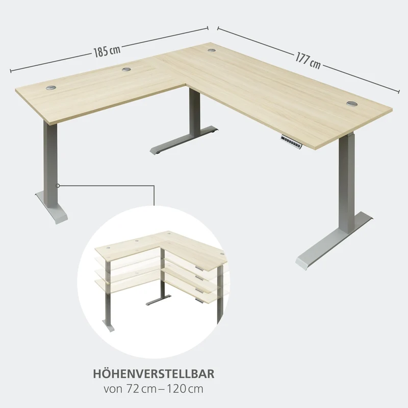 Komplettbüro Büro-Set SANTORIN VIII Riva Eiche & Glas Cashmere 7-teilig