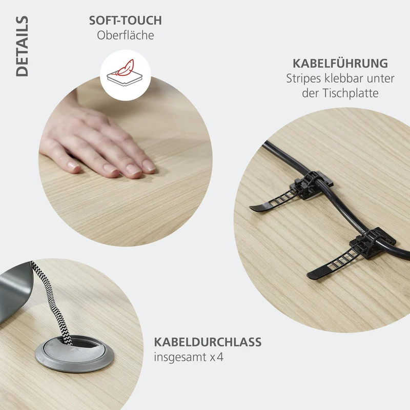 Komplettbüro Büro-Set SANTORIN VIII Riva Eiche & Glas Cashmere 7-teilig