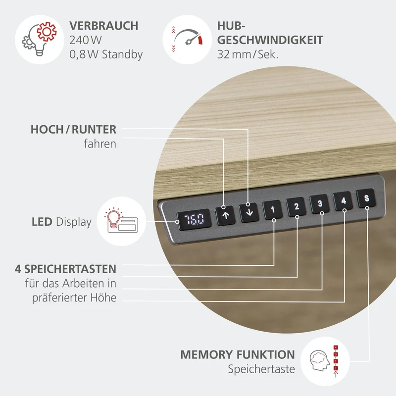 Komplettbüro Büro-Set SANTORIN VIII Riva Eiche & Glas Cashmere 7-teilig