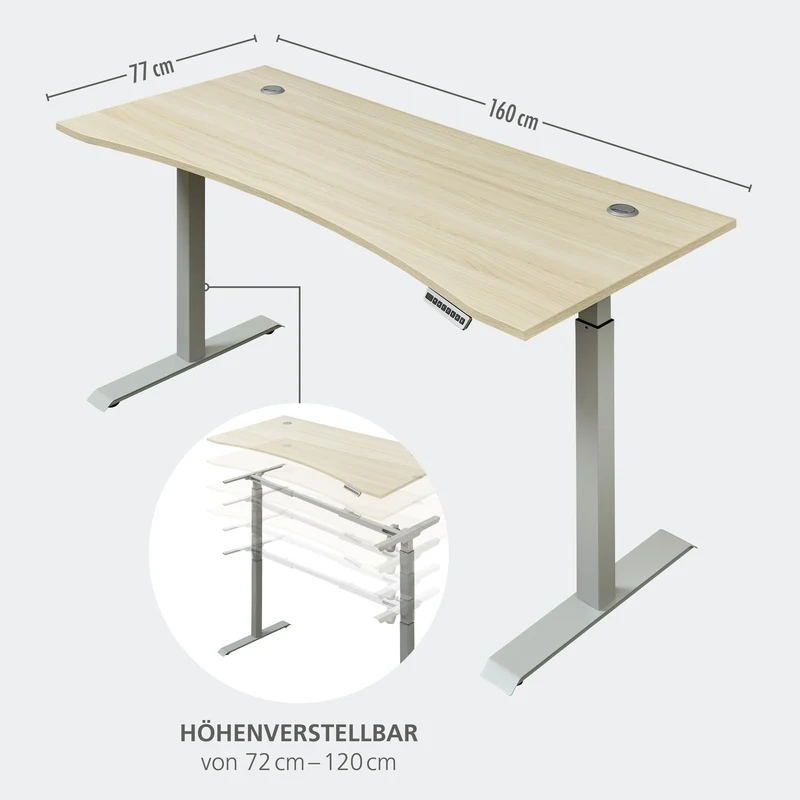 Komplettbüro Büro-Set SANTORIN VII Riva Eiche & Glas Cashmere 7-teilig