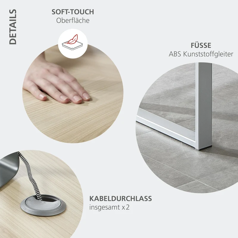 Komplettbüro Büro-Set SANTORIN V Riva Eiche & Glas Cashmere 7-teilig