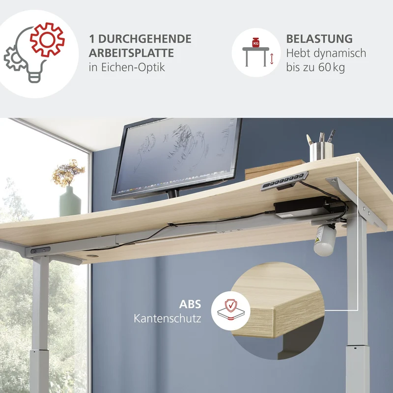 Komplettbüro SANTORIN IV Riva Eiche & Glas Cashmere 10-teilig