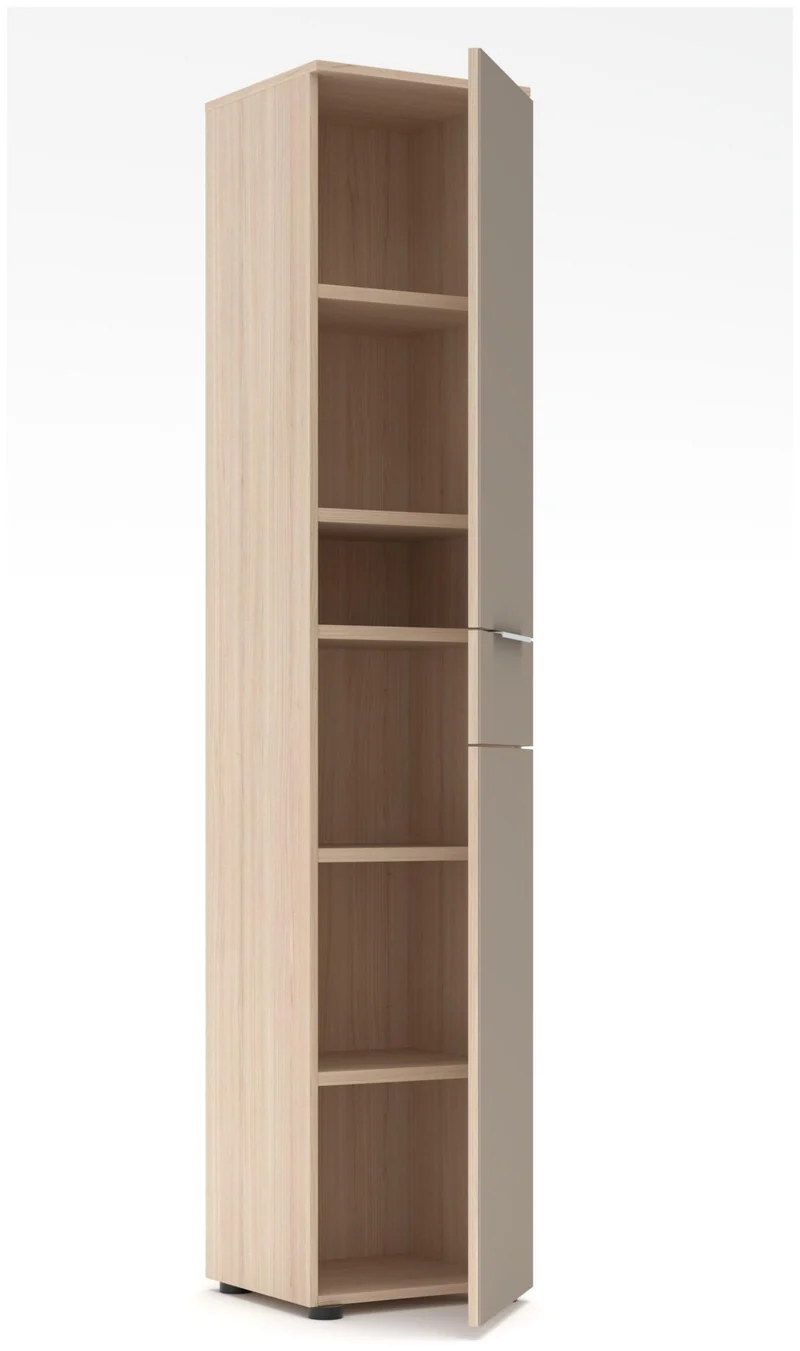 Komplettbüro SANTORIN IV Riva Eiche & Glas Cashmere 10-teilig