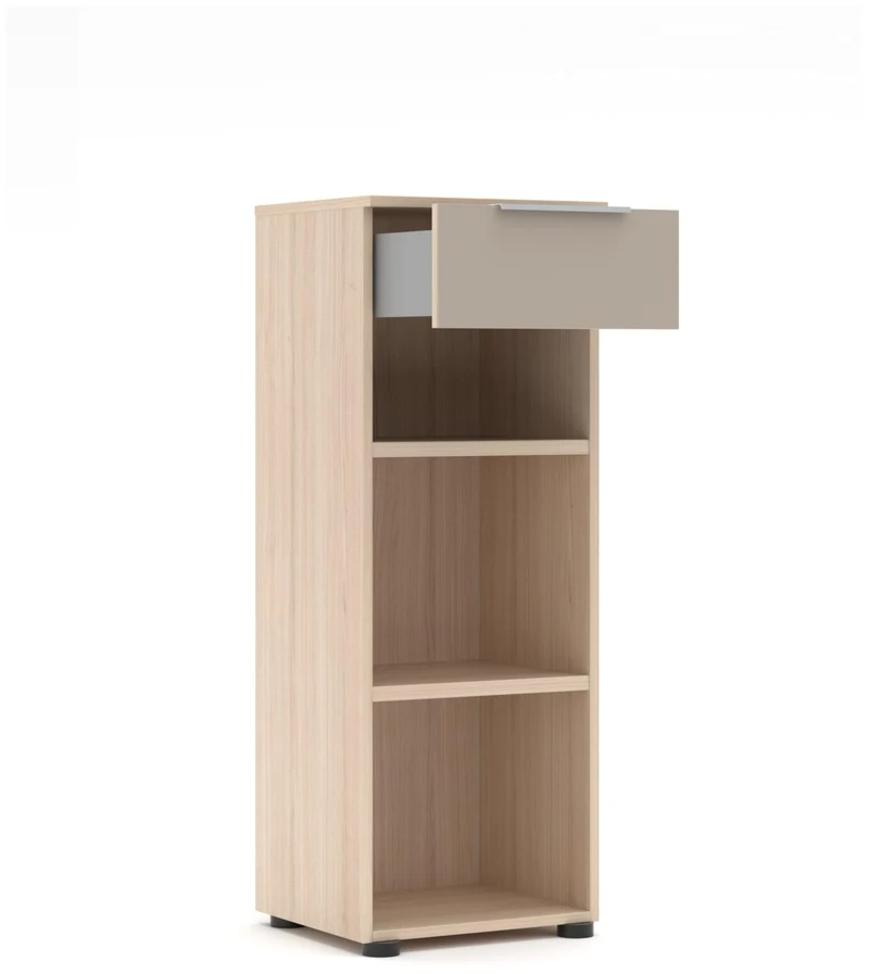 Komplettbüro SANTORIN IV Riva Eiche & Glas Cashmere 10-teilig