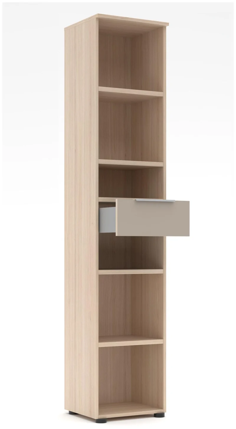 Komplettbüro SANTORIN III Riva Eiche & Glas Cashmere 10-teilig