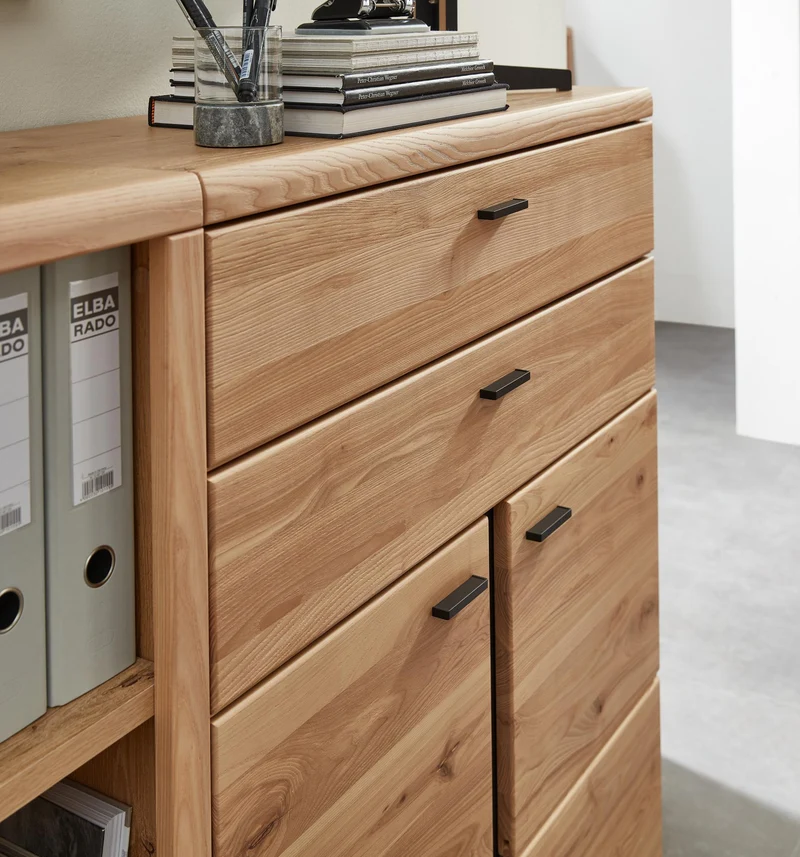 Komplettbüro SONOS I 10-teilig Front Altesche Massivholz gebürstet