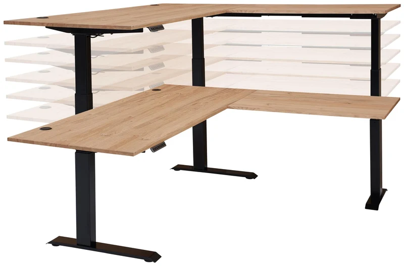 Komplettbüro SONOS IV 10-teilig Front Altesche Massivholz gebürstet