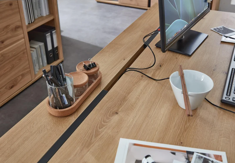Komplettbüro SONOS VI 7-teilig Front Altesche Massivholz gebürstet