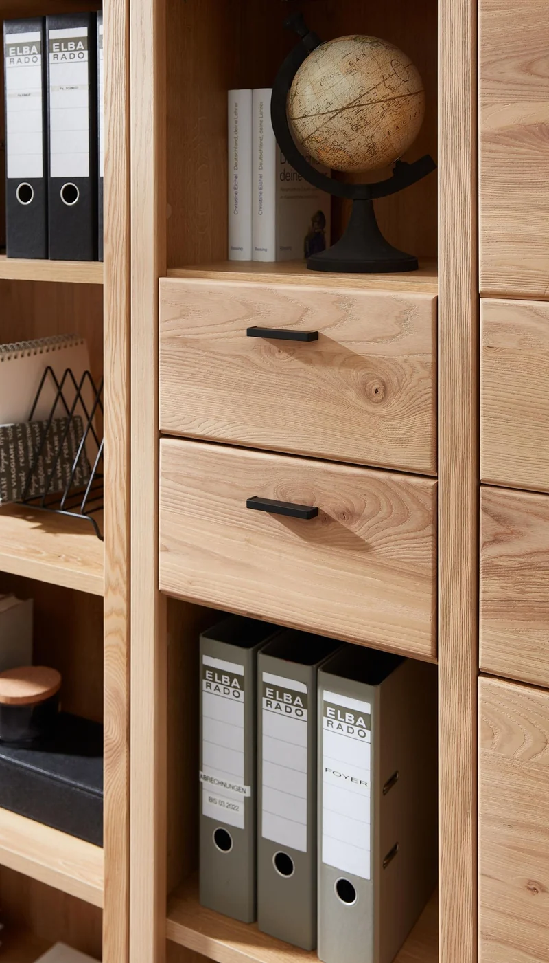 Komplettbüro SONOS VI 7-teilig Front Altesche Massivholz gebürstet