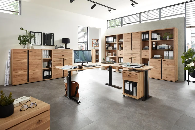 Büroregal SONOS HU13 Front Altesche Massivholz gebürstet