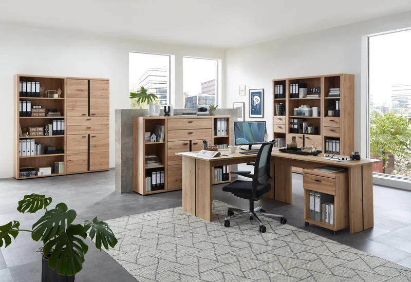 Büroregal SONOS HU13 Front Altesche Massivholz gebürstet