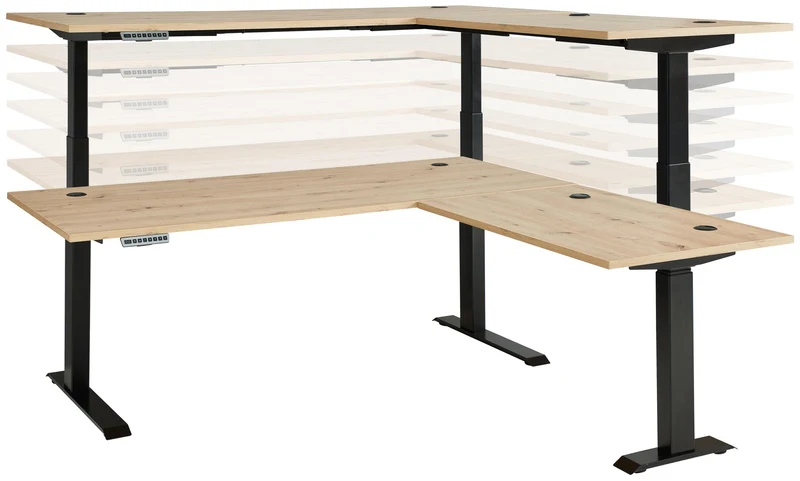 Komplettbüro MEMPHIS X 9-teilig Front Artisan Eiche Korpus Graphit