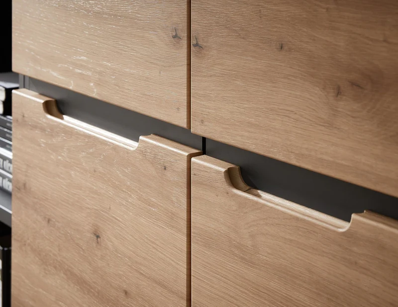 Komplettbüro MEMPHIS VIII 6-teilig Front Artisan Eiche Korpus Graphit