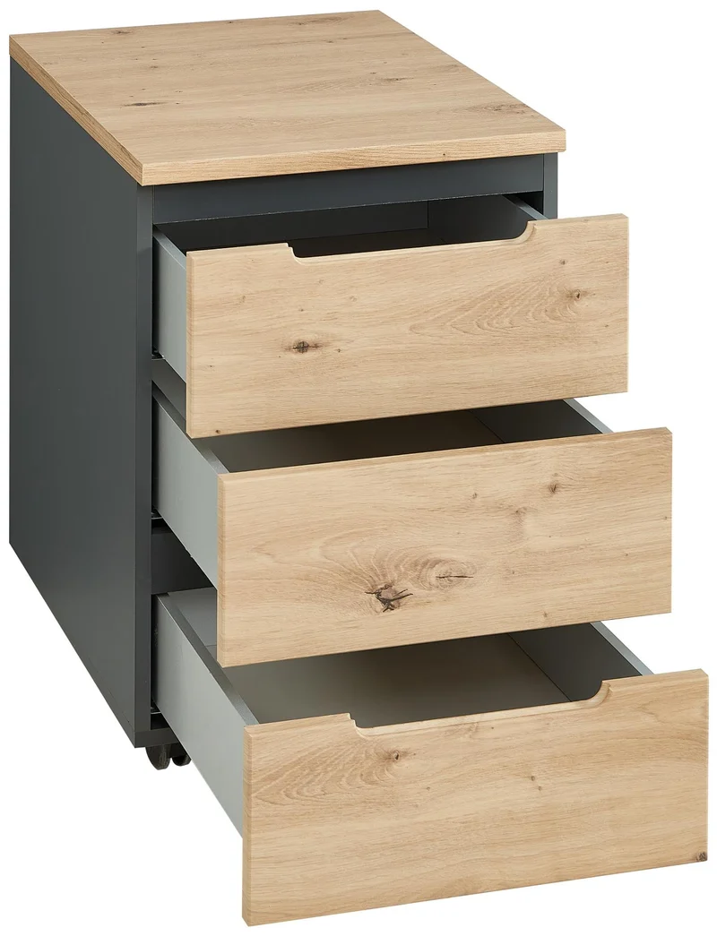 Büromöbel Set MEMPHIS VI 5-teilig Front Artisan Eiche Korpus Graphit