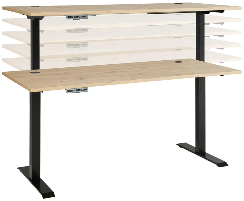 Büromöbel Set MEMPHIS VI 5-teilig Front Artisan Eiche Korpus Graphit