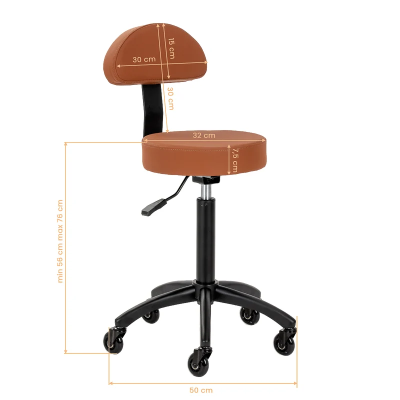 Rollhocker mit Rückenlehne Gabbiano D026 Braun
