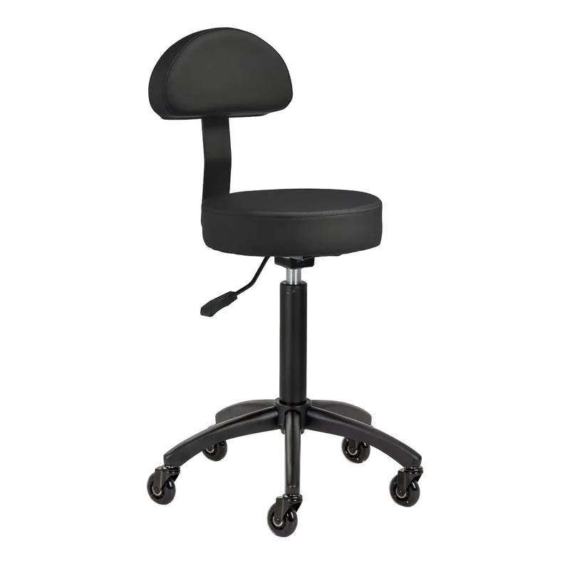 Rollhocker mit Rückenlehne Gabbiano D026 Schwarz
